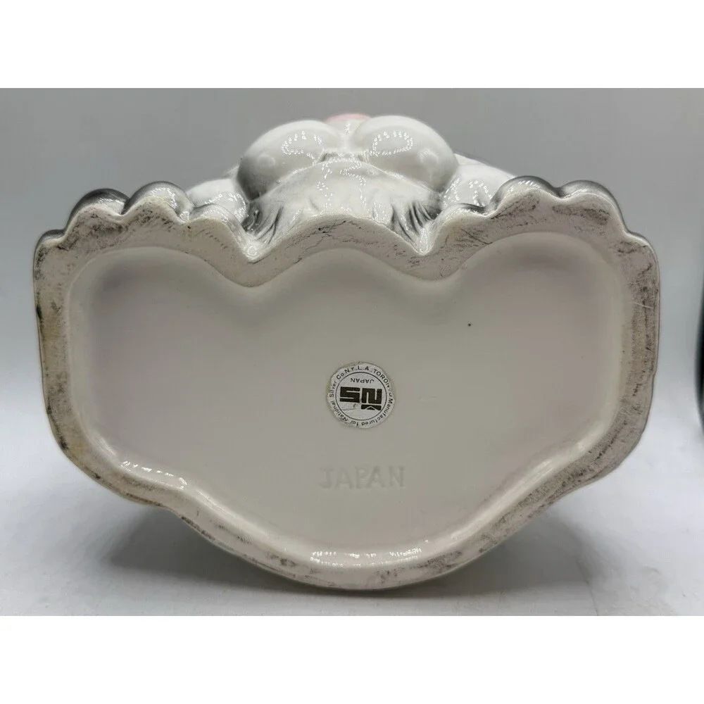 Vintage National Silver Japan Panda Bear Handstand Upside Down Cookie Jar